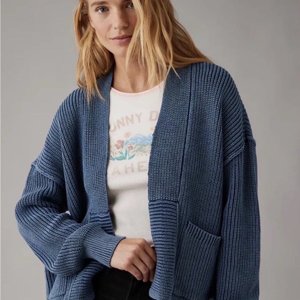 AE Blue Slouchy Cardigan (XL)